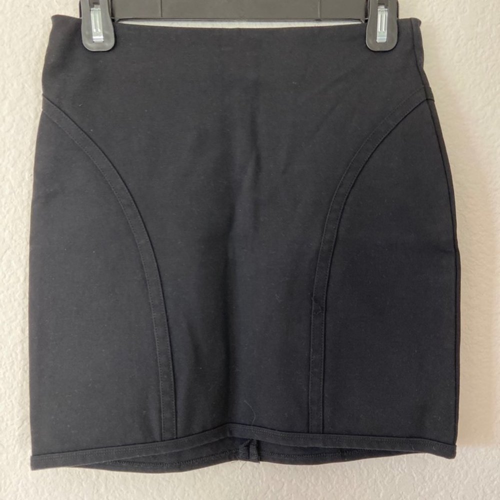 ANGL Black Structured Mini Skirt